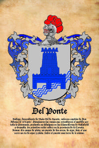 Escudo heráldico del apellido DEL PONTE