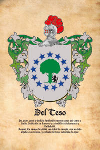 Escudo heráldico del apellido Del Teso