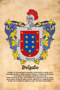 Escudo heráldico del apellido DELGADO
