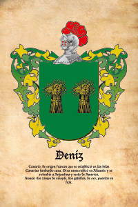Escudo heráldico del apellido DENIZ