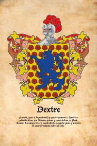 Escudo heráldico del apellido DEXTRE