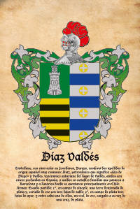 Escudo heráldico del apellido Díaz Valdés