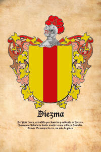 Escudo heráldico del apellido DIEZMA