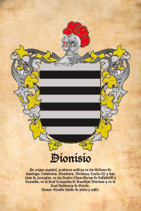 Escudo heráldico del apellido DIONISIO