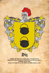 Escudo heráldico del apellido DIZ