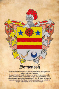 Escudo heráldico del apellido DOMENECH