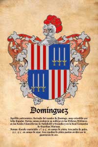 Escudo heráldico del apellido DOMINGUEZ
