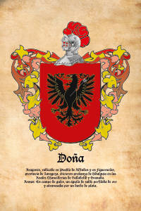 Escudo heráldico del apellido DOÑA