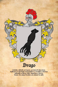 Escudo heráldico del apellido DRAGO