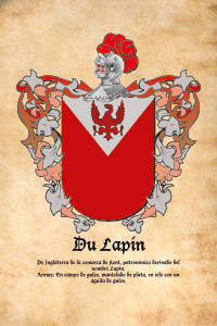 Escudo heráldico del apellido DU LAPIN