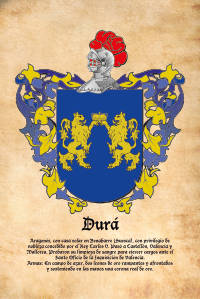 Escudo heráldico del apellido DURÁ