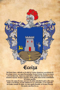 Escudo heráldico del apellido ECEIZA