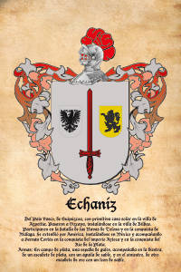 Escudo heráldico del apellido ECHANIZ
