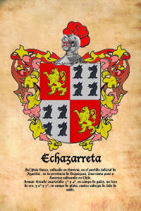 Escudo heráldico del apellido ECHAZARRETA