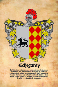 Escudo heráldico del apellido ECHEGARAY