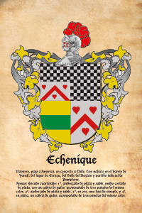 Escudo heráldico del apellido ECHENIQUE