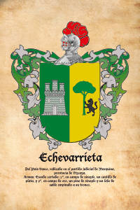 Escudo heráldico del apellido ECHEVARRIETA