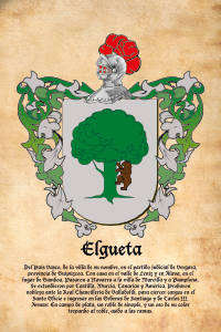 Escudo heráldico del apellido ELGUETA