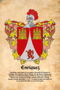 Escudo heráldico del apellido ENRIQUEZ