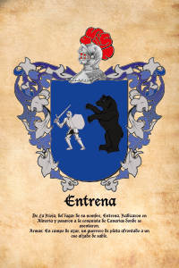 Escudo heráldico del apellido ENTRENA