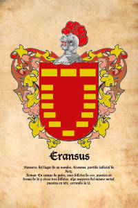 Escudo heráldico del apellido ERANSUS