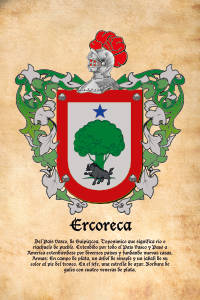 Escudo heráldico del apellido ERCORECA