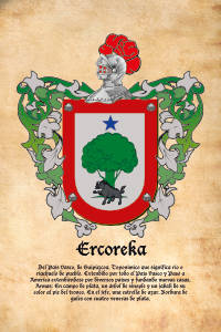 Escudo heráldico del apellido ERCOREKA