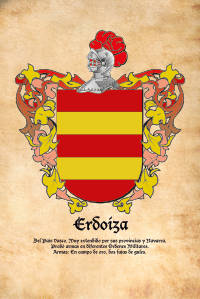 Escudo heráldico del apellido ERDOIZA