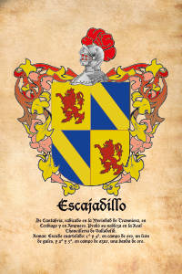 Escudo heráldico del apellido ESCAJADILLO
