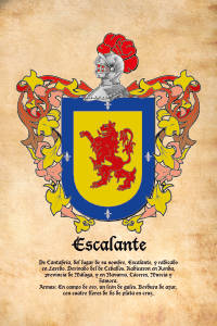 Escudo heráldico del apellido ESCALANTE