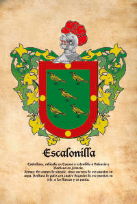 Escudo heráldico del apellido ESCALONILLA