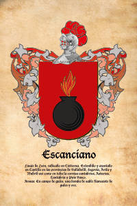 Escudo heráldico del apellido Escanciano