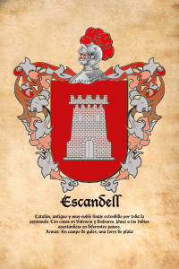 Escudo heráldico del apellido ESCANDELL