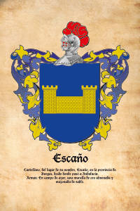 Escudo heráldico del apellido ESCAÑO