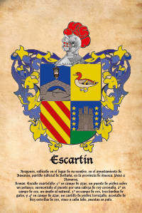 Escudo heráldico del apellido ESCARTIN