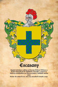 Escudo heráldico del apellido ESCASANY