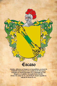 Escudo heráldico del apellido ESCASO