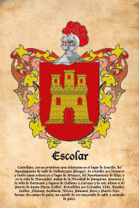 Escudo heráldico del apellido ESCOLAR