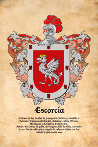 Escudo heráldico del apellido ESCORCIA