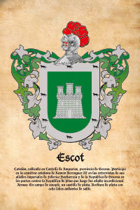Escudo heráldico del apellido ESCOT