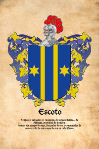 Escudo heráldico del apellido ESCOTO