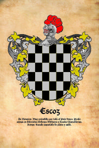 Escudo heráldico del apellido ESCOZ