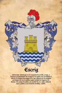 Escudo heráldico del apellido ESCRIG
