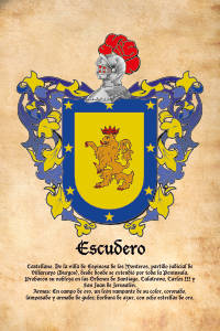 Escudo heráldico del apellido ESCUDERO