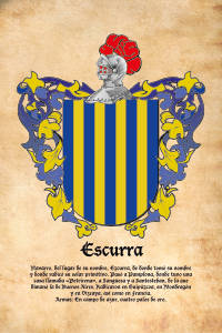 Escudo heráldico del apellido ESCURRA