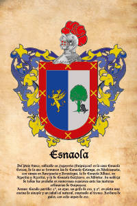 Escudo heráldico del apellido ESNAOLA