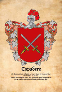 Escudo heráldico del apellido ESPADERO