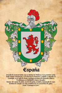 Escudo heráldico del apellido ESPAÑA