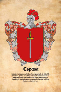 Escudo heráldico del apellido ESPASA