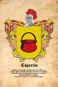 Escudo heráldico del apellido Esperón